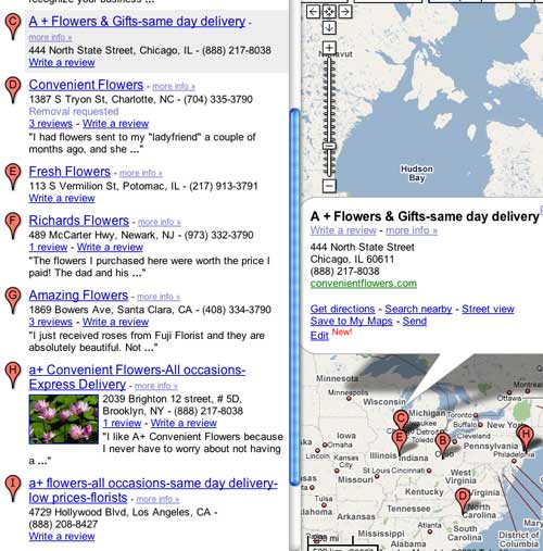 Brooklyn florist Mapspam