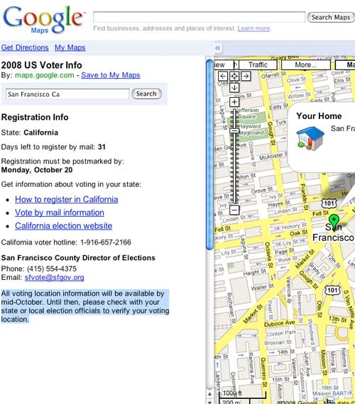 Google Voter Mapplet