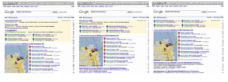 Google Local Listing Ad Display Variations