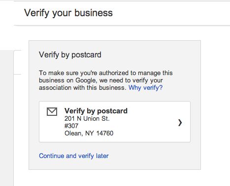 Verify your business-by-postcard