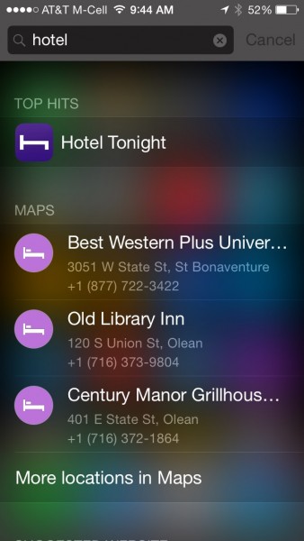 iOS8 Spotlight Local Search